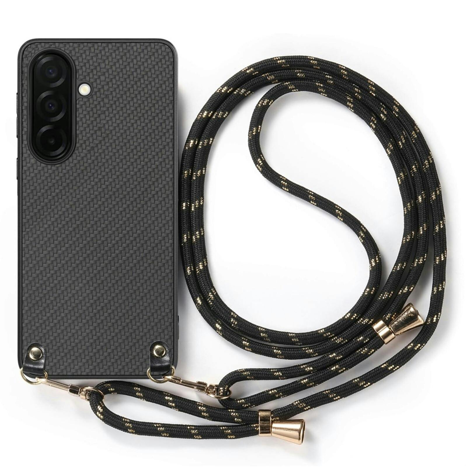 Comfycase Samsung Galaxy A57 Koordhoesje Carbon Design Zwart