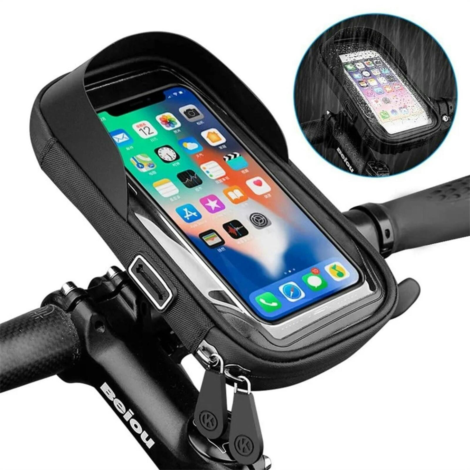 Mocaa Waterdichte Fietshouder met Zipper Bag Zwart