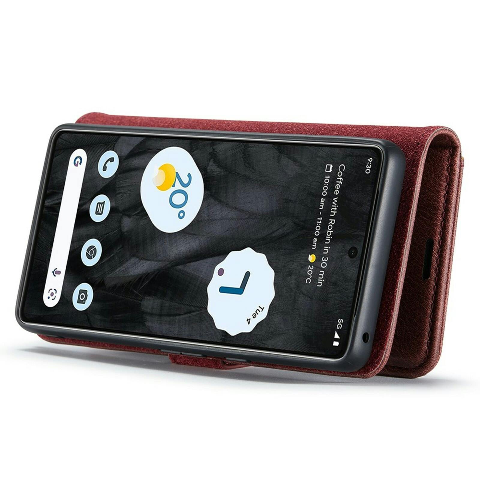 DG.MING Google Pixel 8 Pro Lederen 2-in-1 Wallet Hoesje Rood