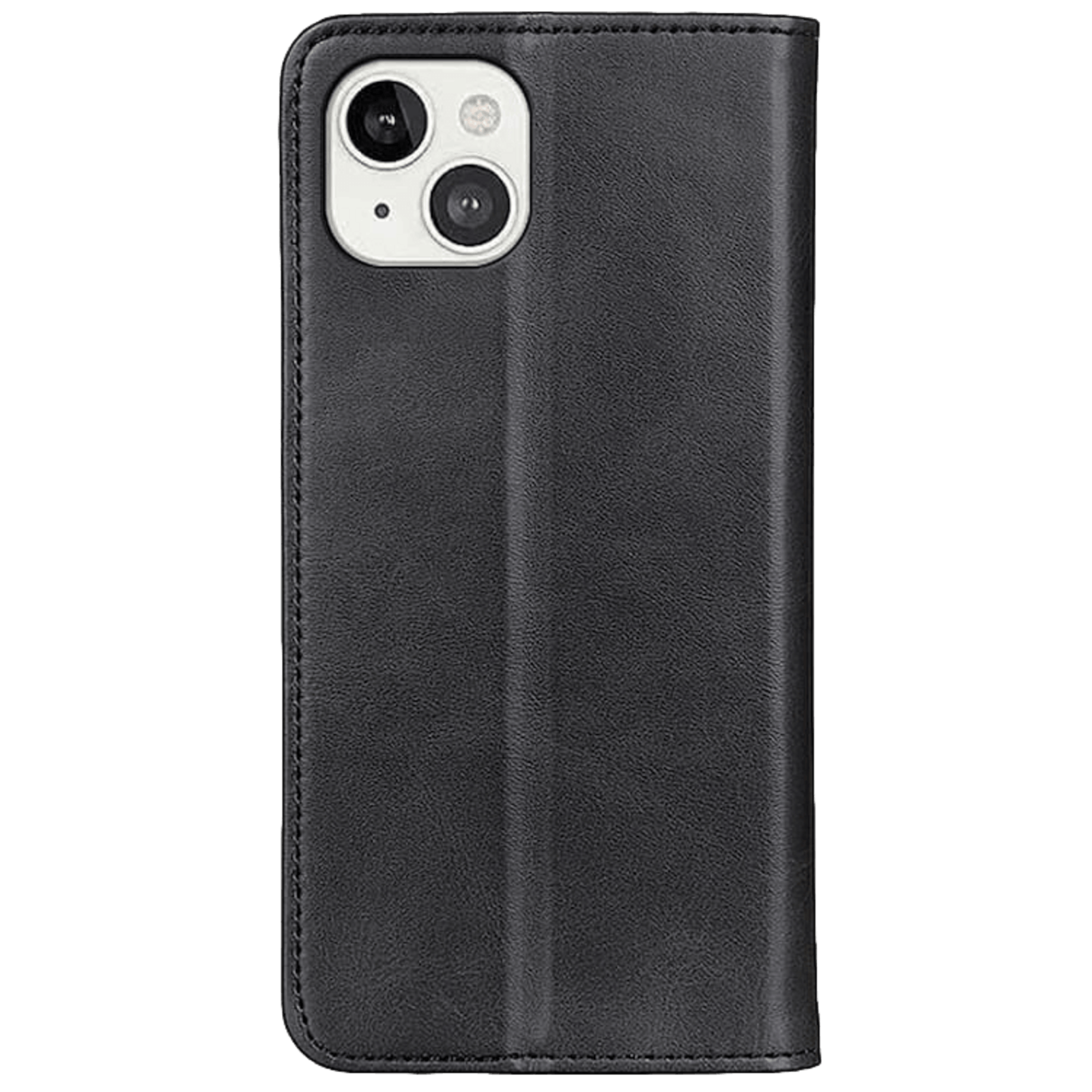 CaseBody iPhone 13 Fashion Real Leather Wallet Hoesje Zwart