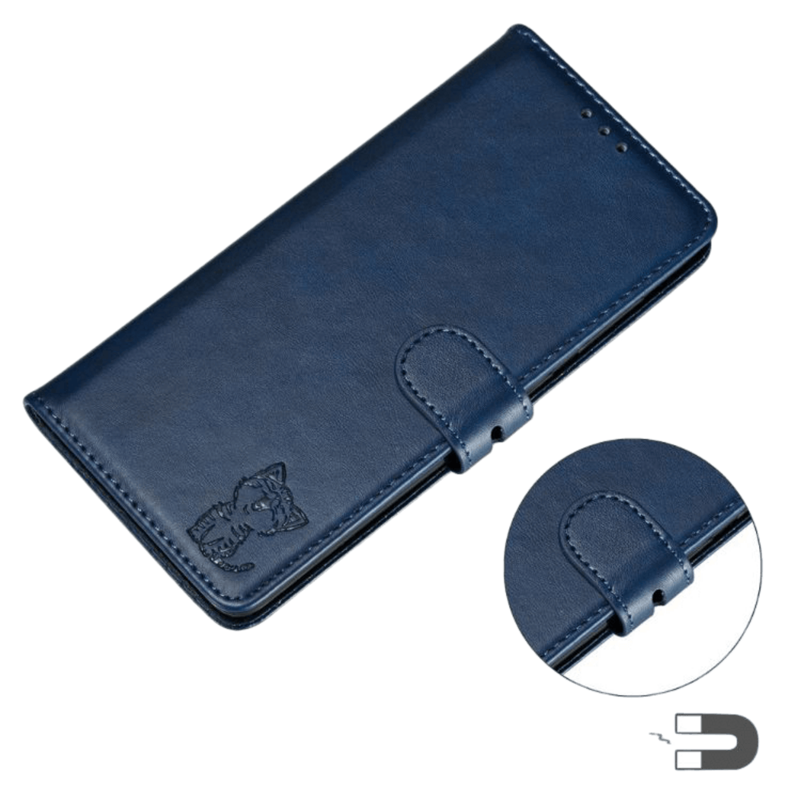 Comfycase Samsung Galaxy A41 Happy Kitten Bookcase Hoesje Blauw