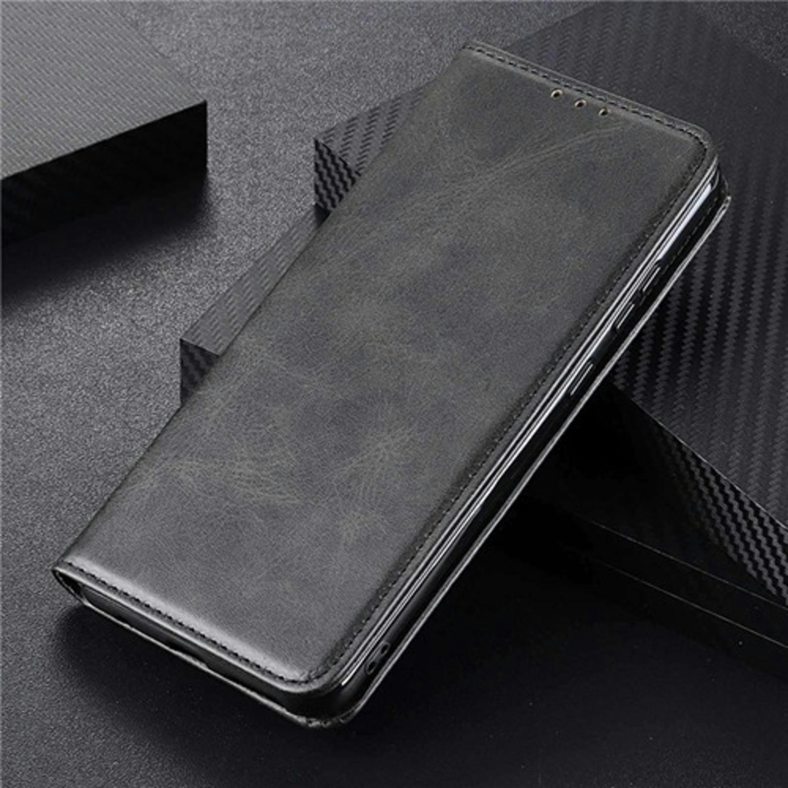CaseBody Samsung Galaxy A55 Real Leather Wallet Hoesje Zwart
