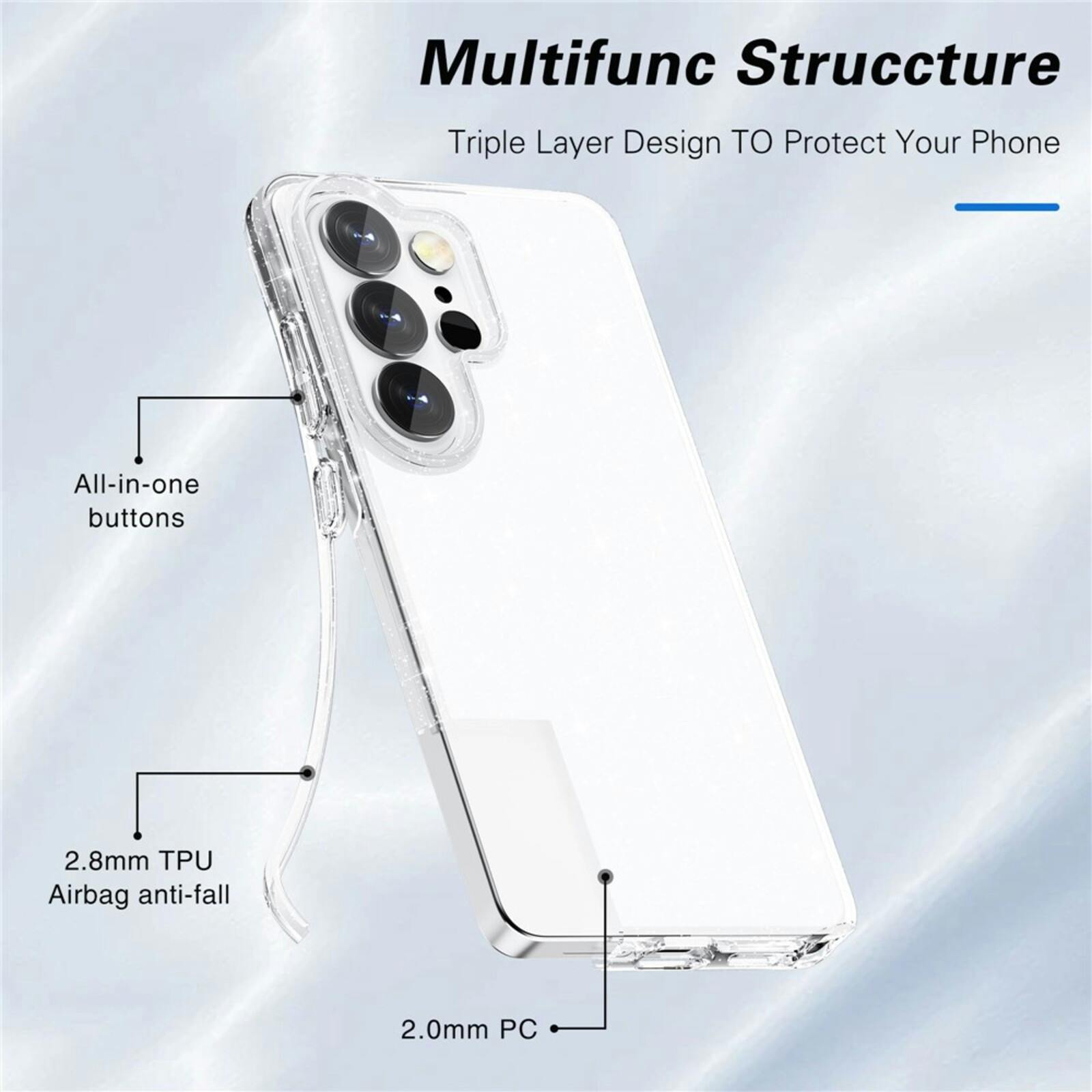 CaseBody Samsung Galaxy S26 Ultra Glitz Beschermhoesje Wit