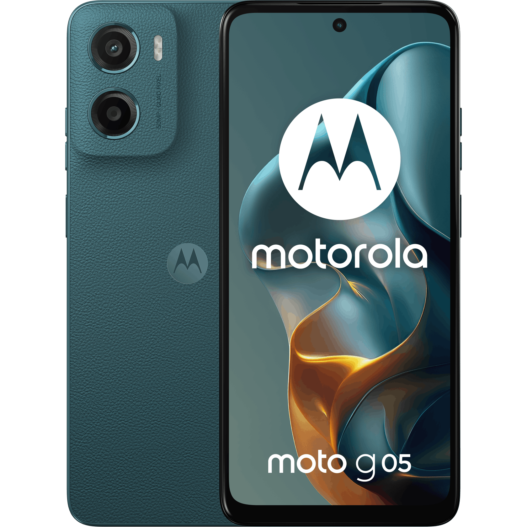 Motorola Moto G05 Forest Green - Voorkant & achterkant