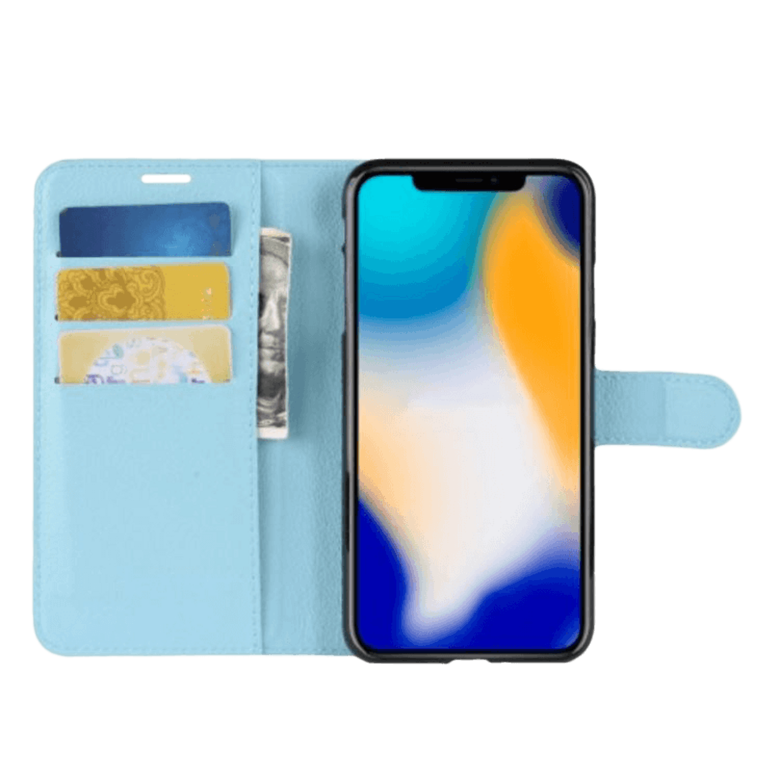 Mocaa iPhone Xs Max Portemonnee Hoesje Pasjes Blauw