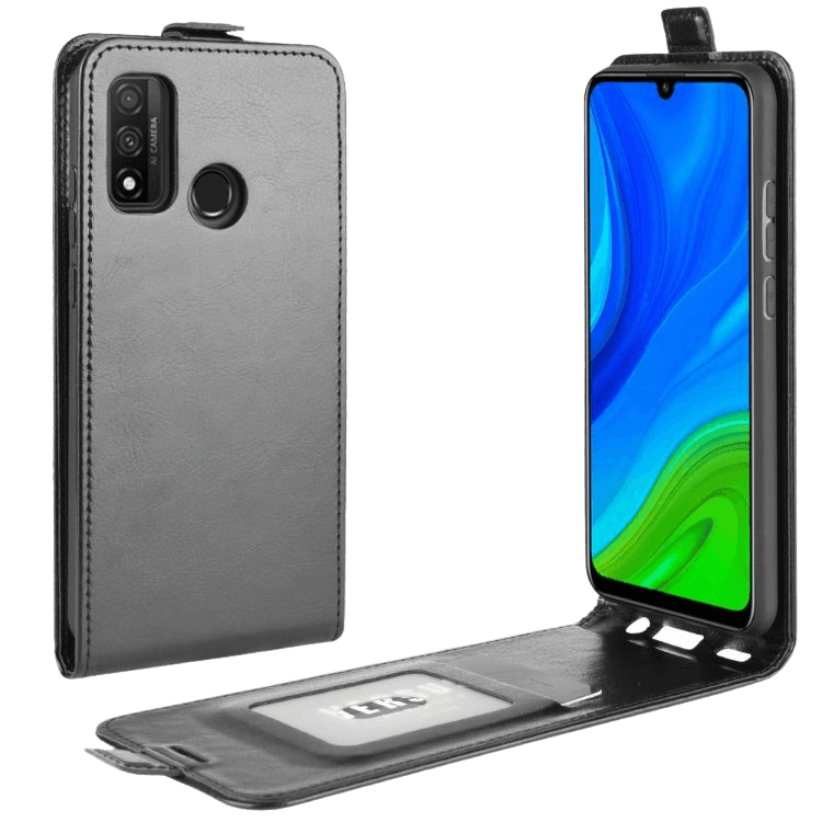 Comfycase Huawei P Smart 2020 Verticale Flip Cover met Pasruimte Zwart