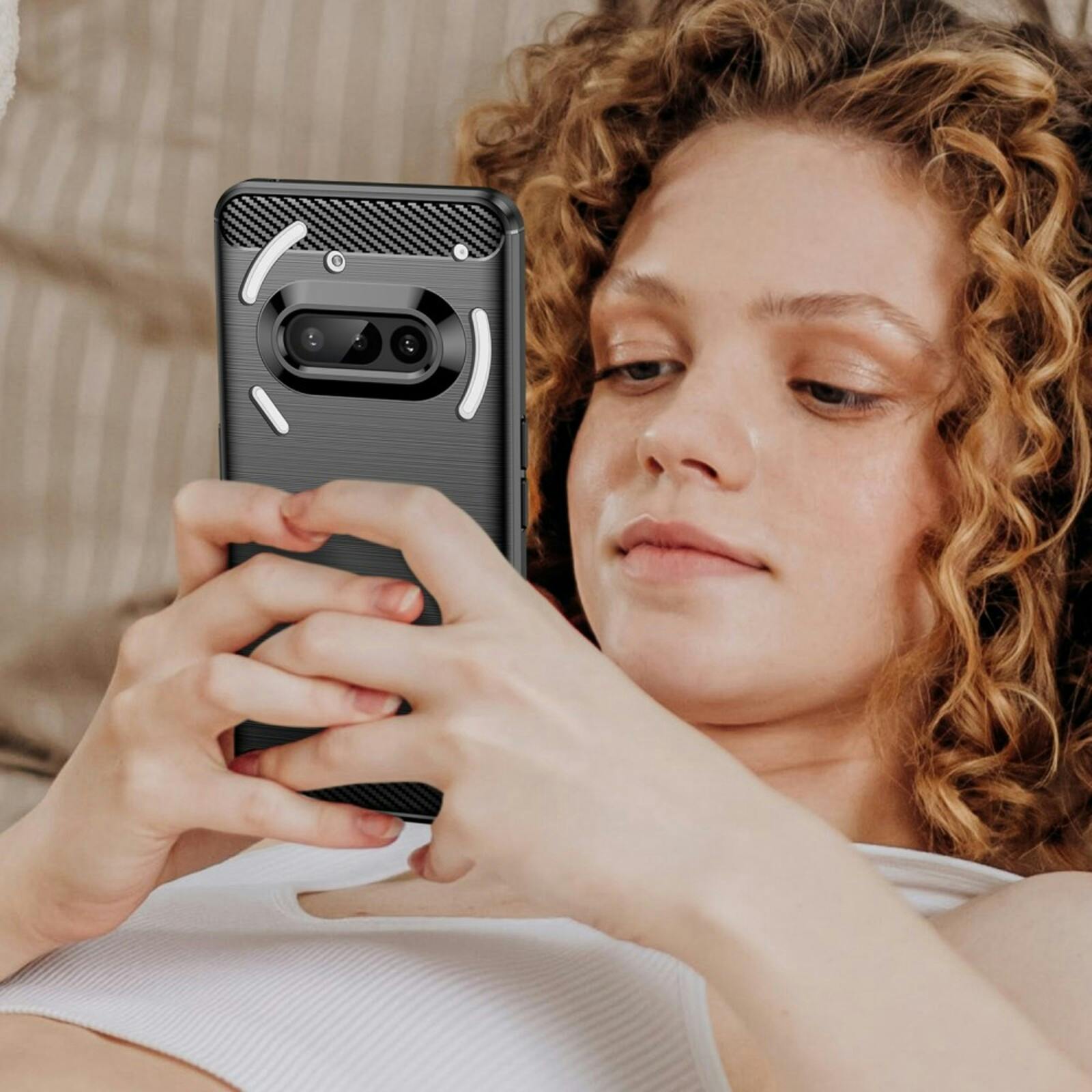 Mocaa Nothing Phone (3a) Brushed Hoesje Zwart