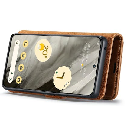 DG.MING Google Pixel 8 Lederen 2-in-1 Wallet Hoesje Bruin