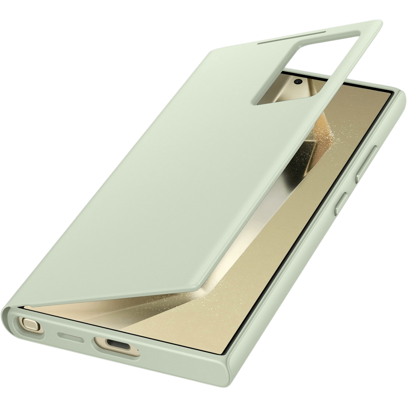 Samsung Galaxy S24 Ultra Smart View Portemonnee Hoesje Groen