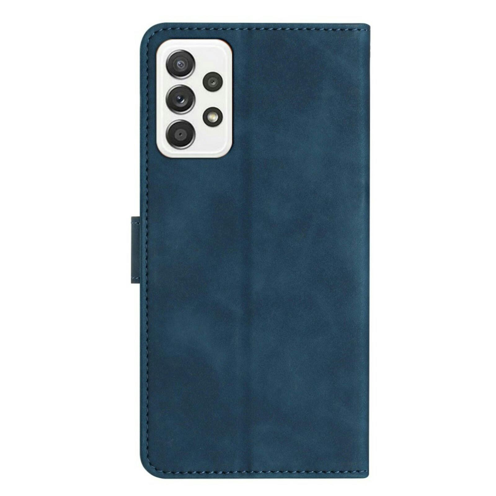 Comfycase Samsung Galaxy A52(s) Vlinder Suède Portemonnee Hoesje Blauw