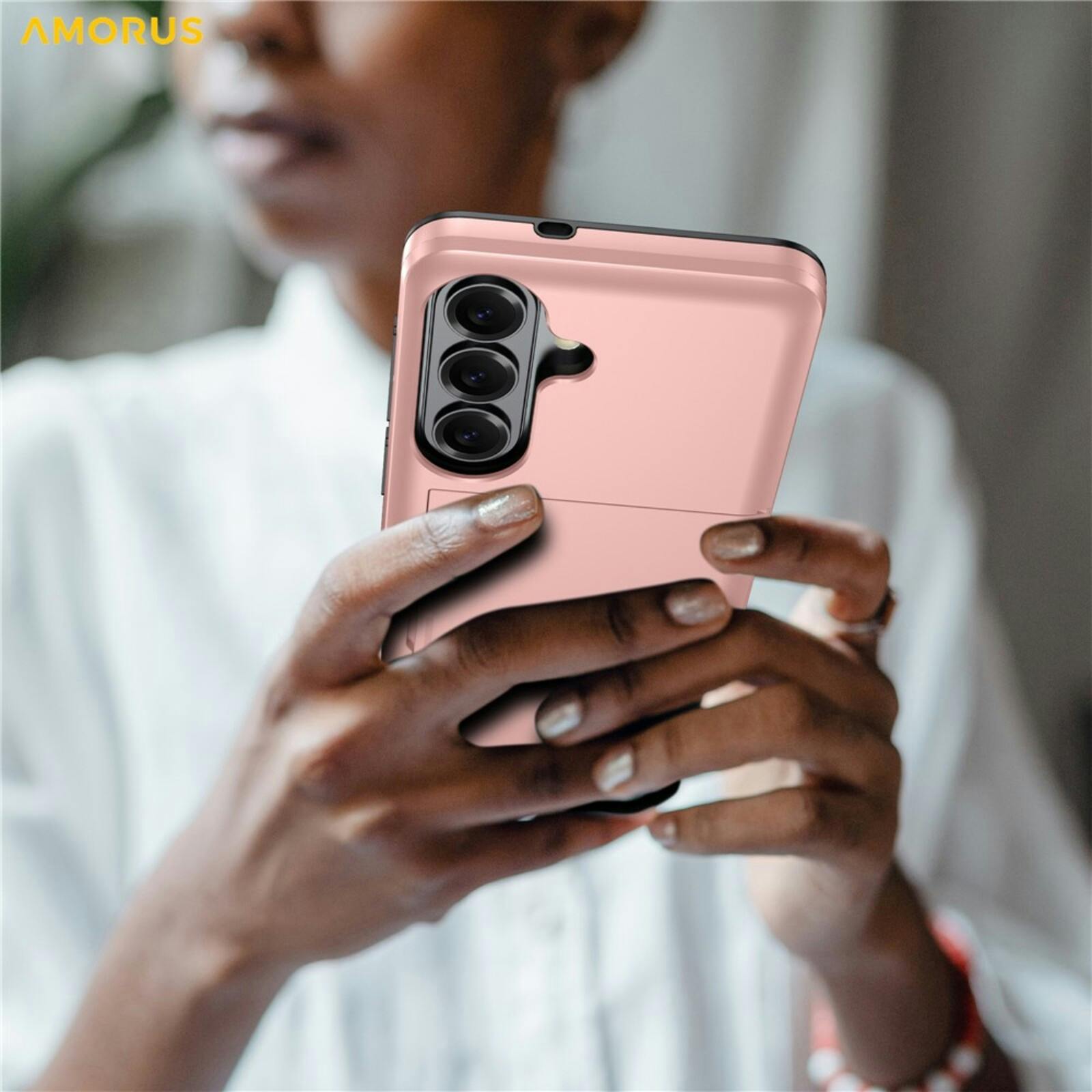 Amorus Samsung Galaxy S26 Hoesje met Pashouder Blauw