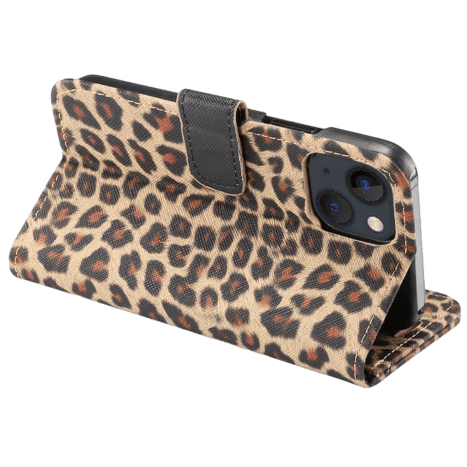 Mocaa iPhone 13 Mini Luipaardprint Bookcase Hoesje Luipaard