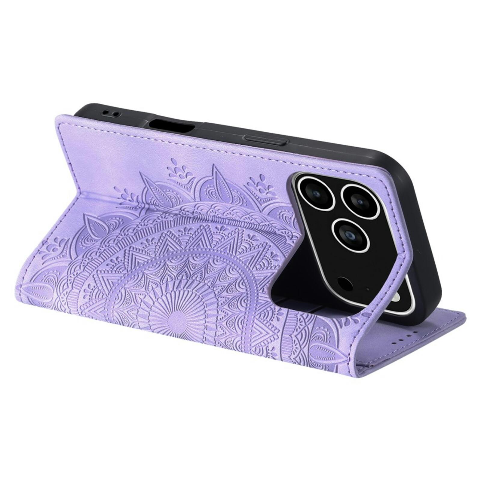 Comfycase Apple iPhone 17 Pro Soft Mandala Bookcase Paars