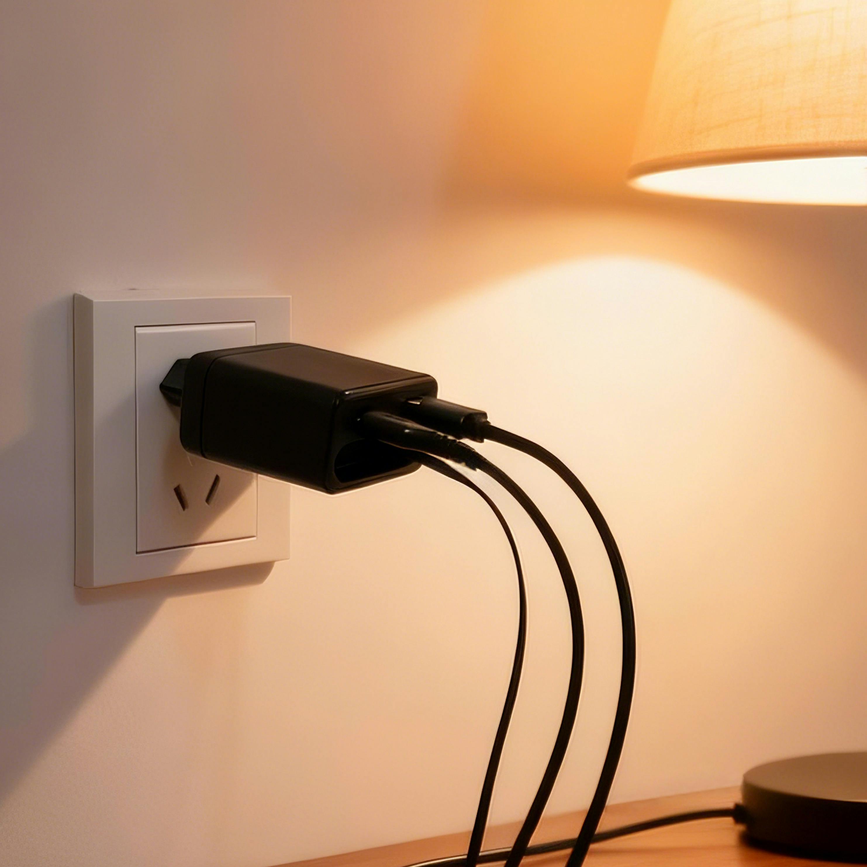 Musthavz 2-Poorts PD Snellader 65W met Uitschuifbare Kabel Zwart