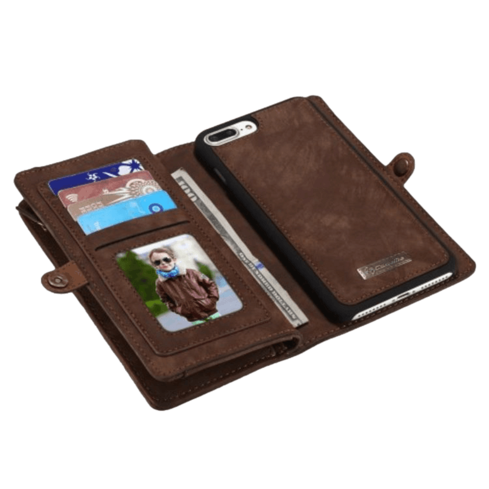 Caseme iPhone 7 Plus / 8 Plus Vintage Bookcase Hoesje Bruin