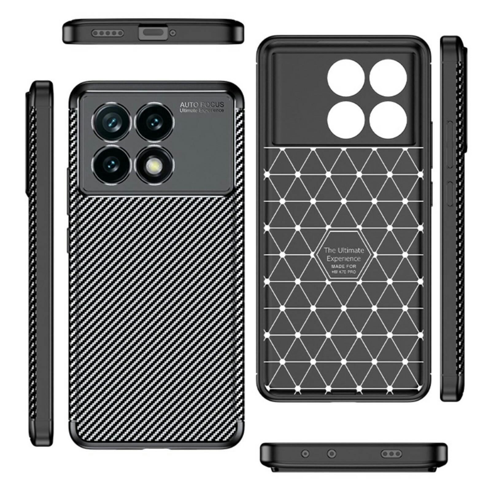 Mocaa POCO X6 Pro Carbon Case Zwart