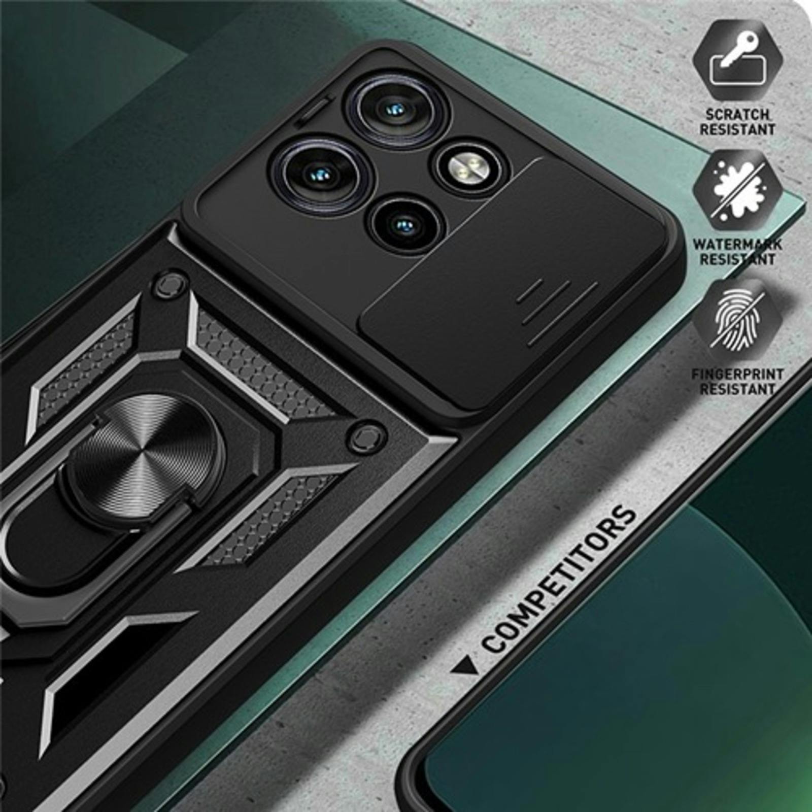 CaseBody Motorola Edge 50 Neo 5G Shield Case met Camera-schuif Zwart