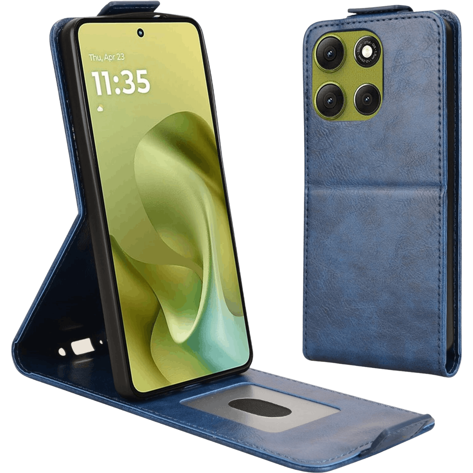 Comfycase Motorola Moto G86 Flipcover Staand Donkerblauw