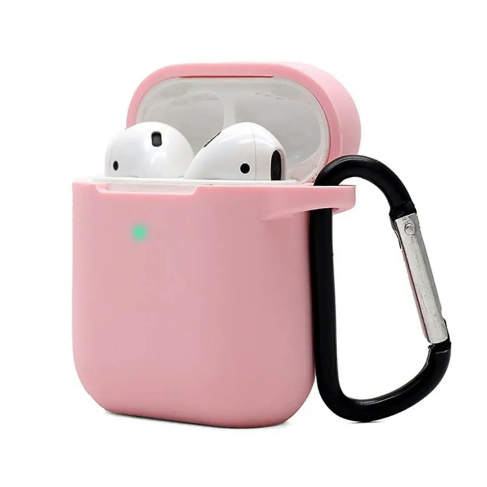 Mocaa AirPods 2 Siliconen Hoesje met Clip Roze