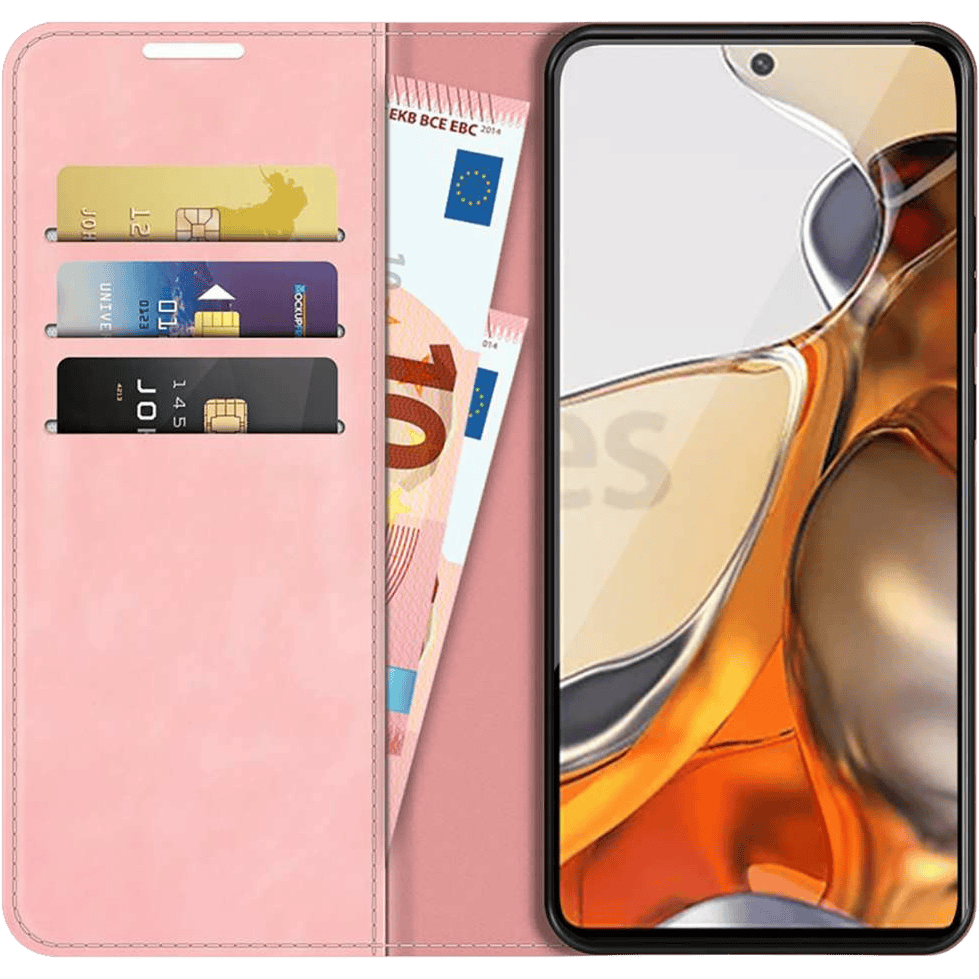 Just in Case Xiaomi 11T (Pro) Portemonnee Hoesje Pink - Voorkant