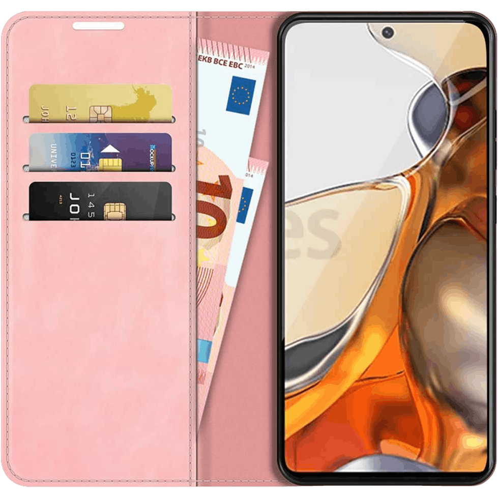Just in Case Xiaomi 11T (Pro) Portemonnee Hoesje Pink - Voorkant