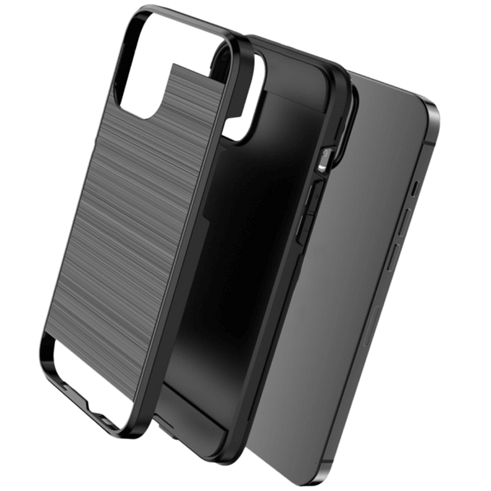 CaseBody iPhone 12 Pro Max Stevig Dual Layer Beschermhoesje Zwart