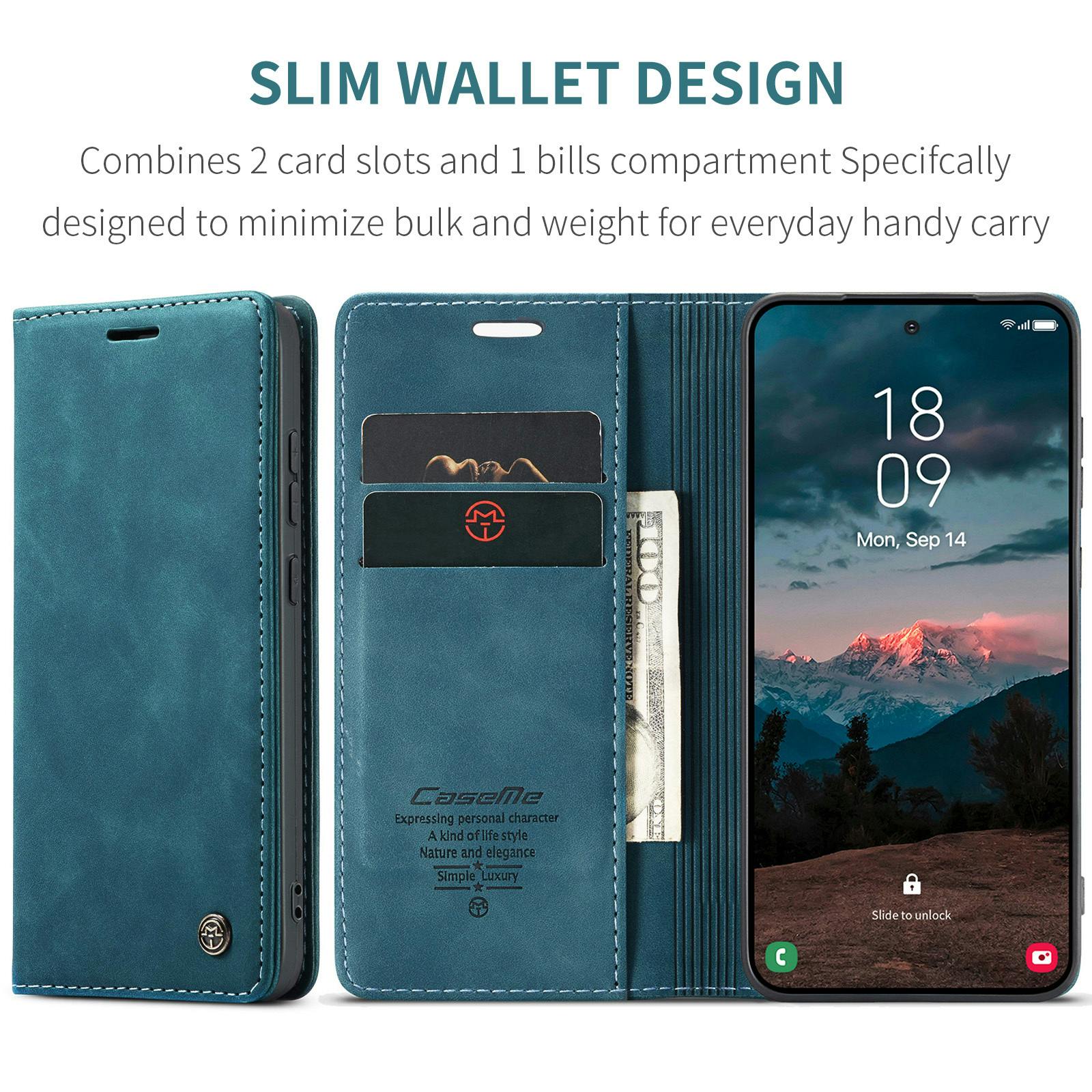 Caseme Samsung Galaxy S26 Plus Business Bookcase Hoesje Blauw