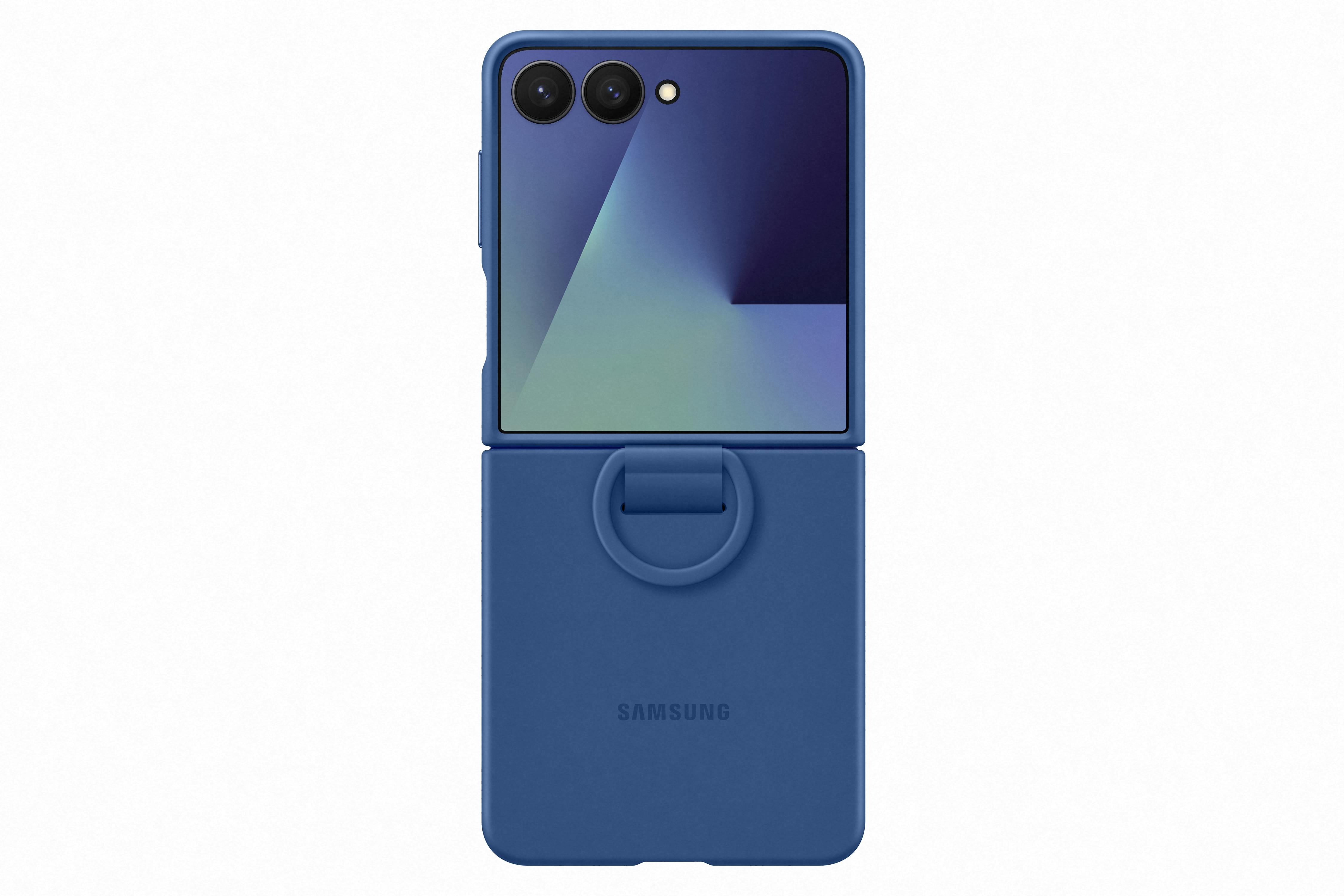 Samsung Galaxy Z Flip7 Siliconen Ring Case Blauw