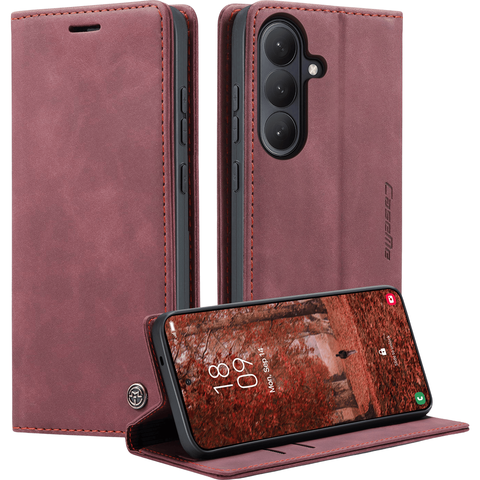 Caseme Samsung Galaxy S26 Business Bookcase Hoesje Rood
