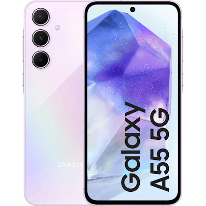 Samsung Galaxy A55 5G Awesome Lilac - Voorkant & achterkant