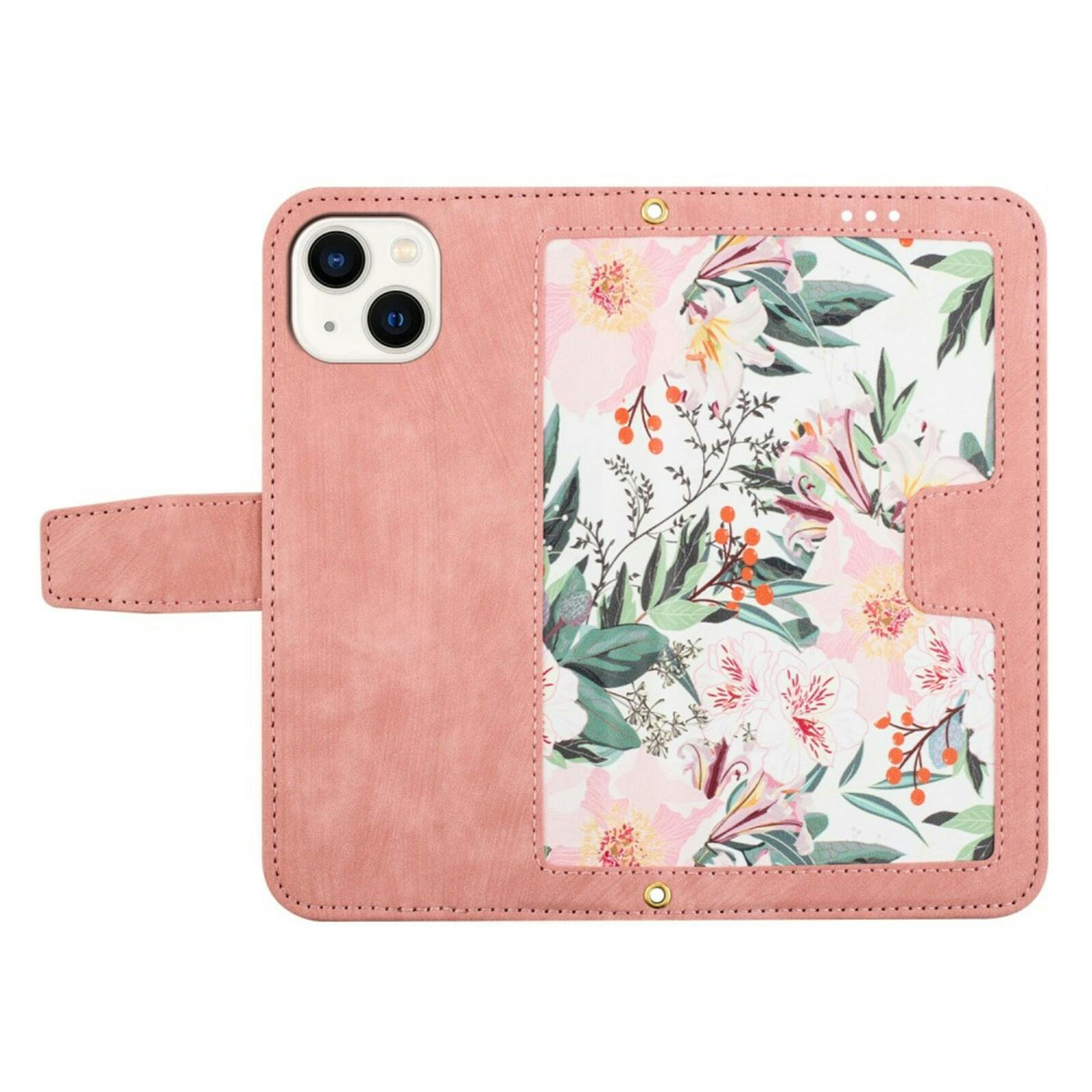 Mocaa Apple iPhone 15 Floral Series Bookcase Roze