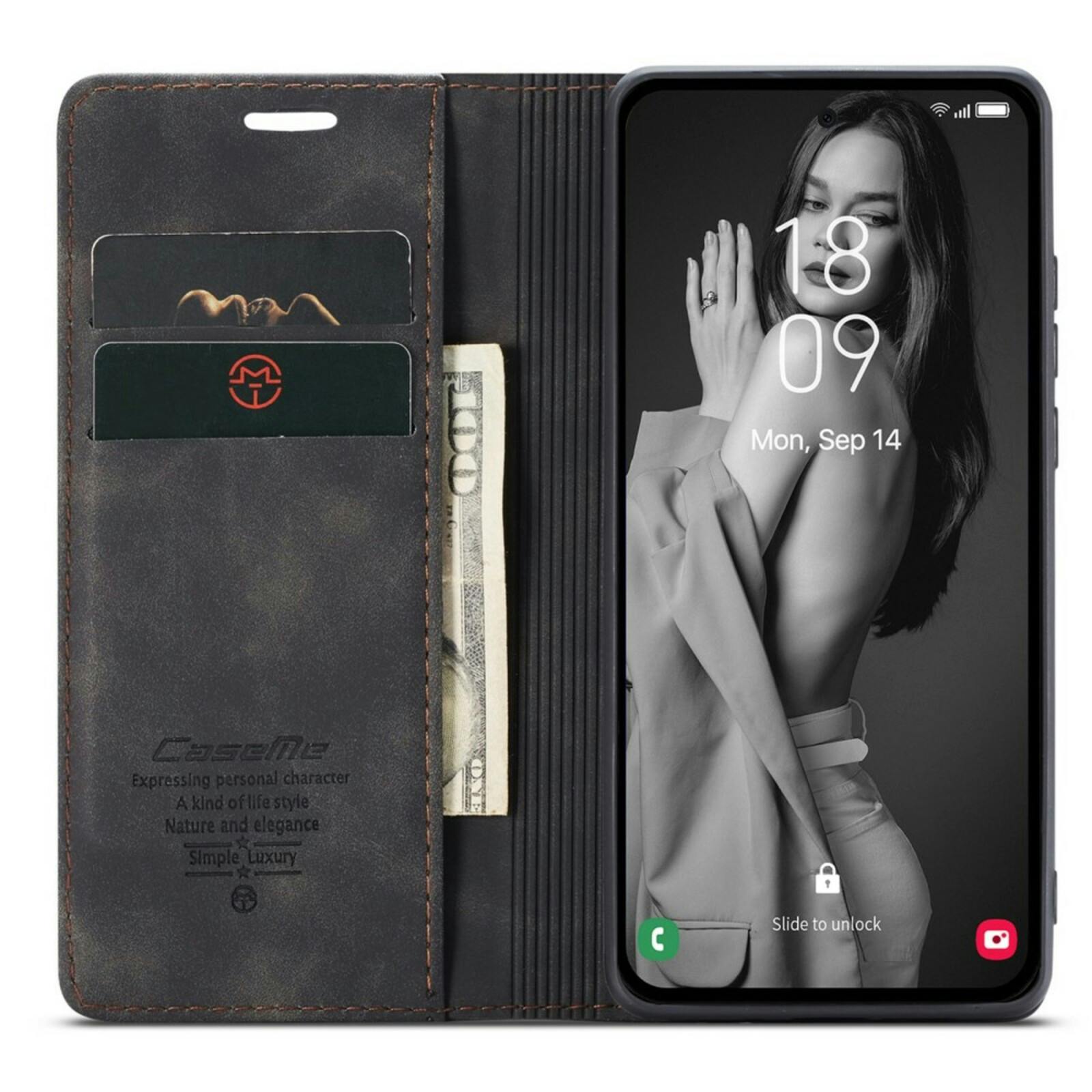 Caseme Samsung A35 Business Wallet Hoesje Zwart