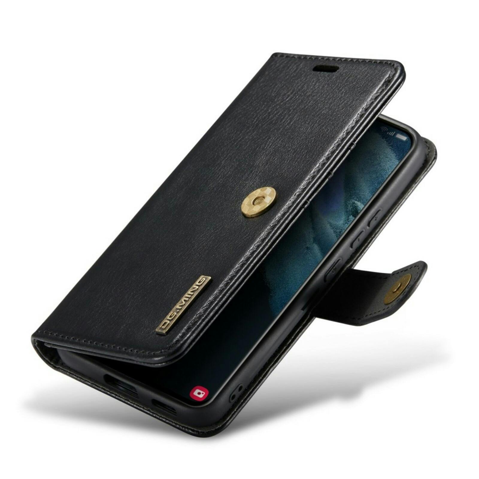 DG.MING Samsung S23 Lederen 2-in-1 Wallet Hoesje Zwart
