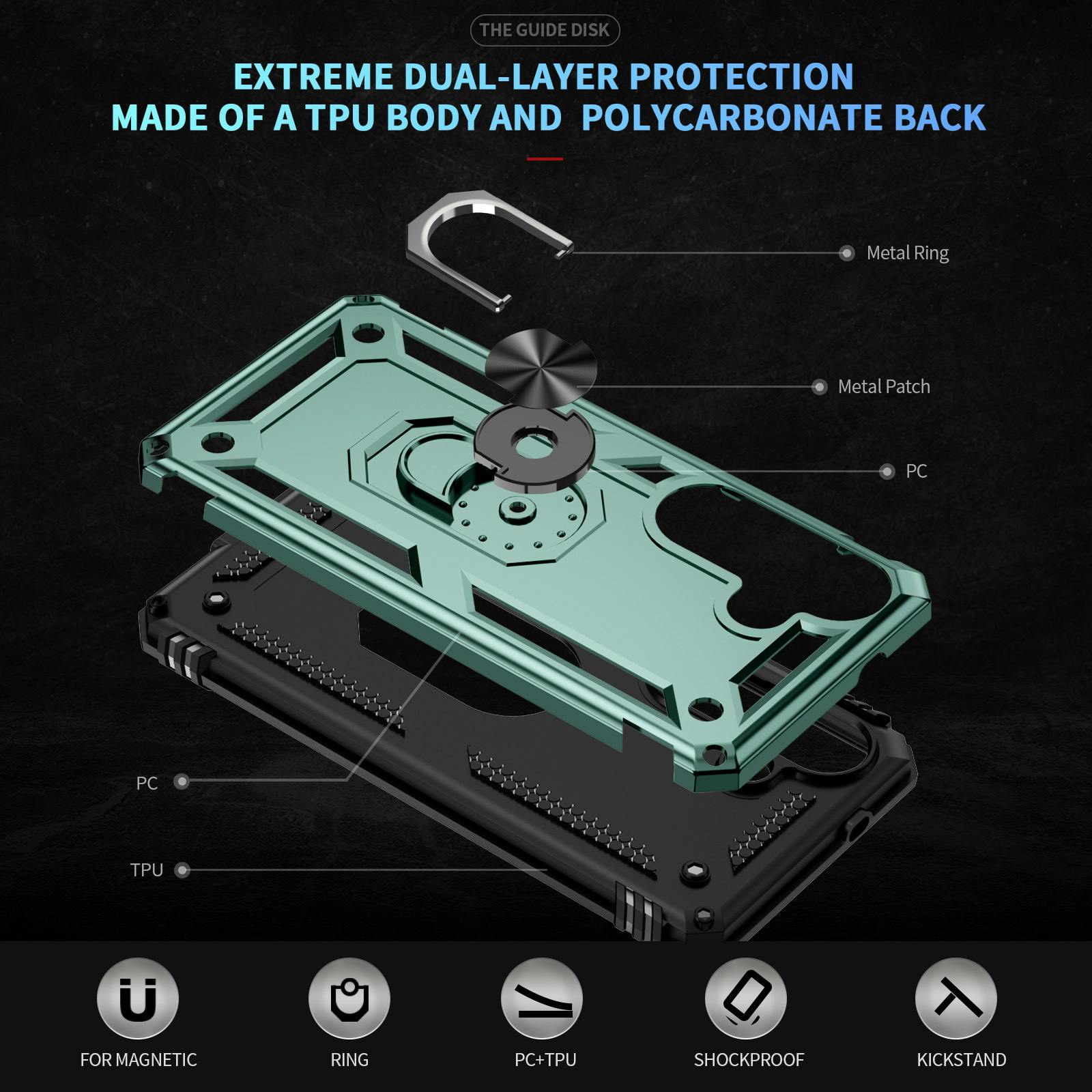 CaseBody Samsung Galaxy S26 Shield Case Groen