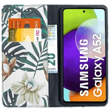 Mocaa Samsung Galaxy A52(s) Magnetisch Floral Bookcase Hoesje Meerkleurig