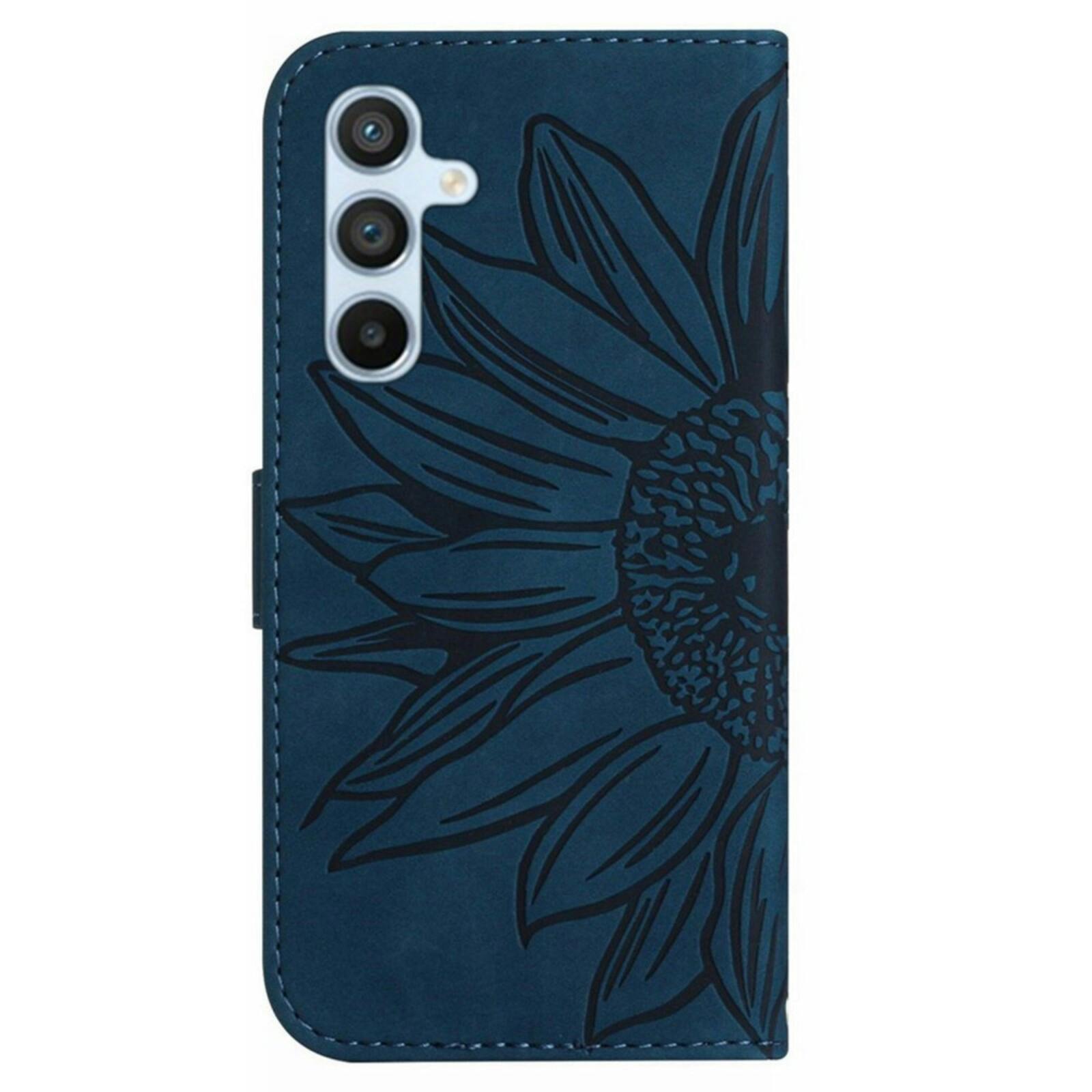 Mocaa Samsung Galaxy A36 Sunflower Bookcase met Koord Blauw