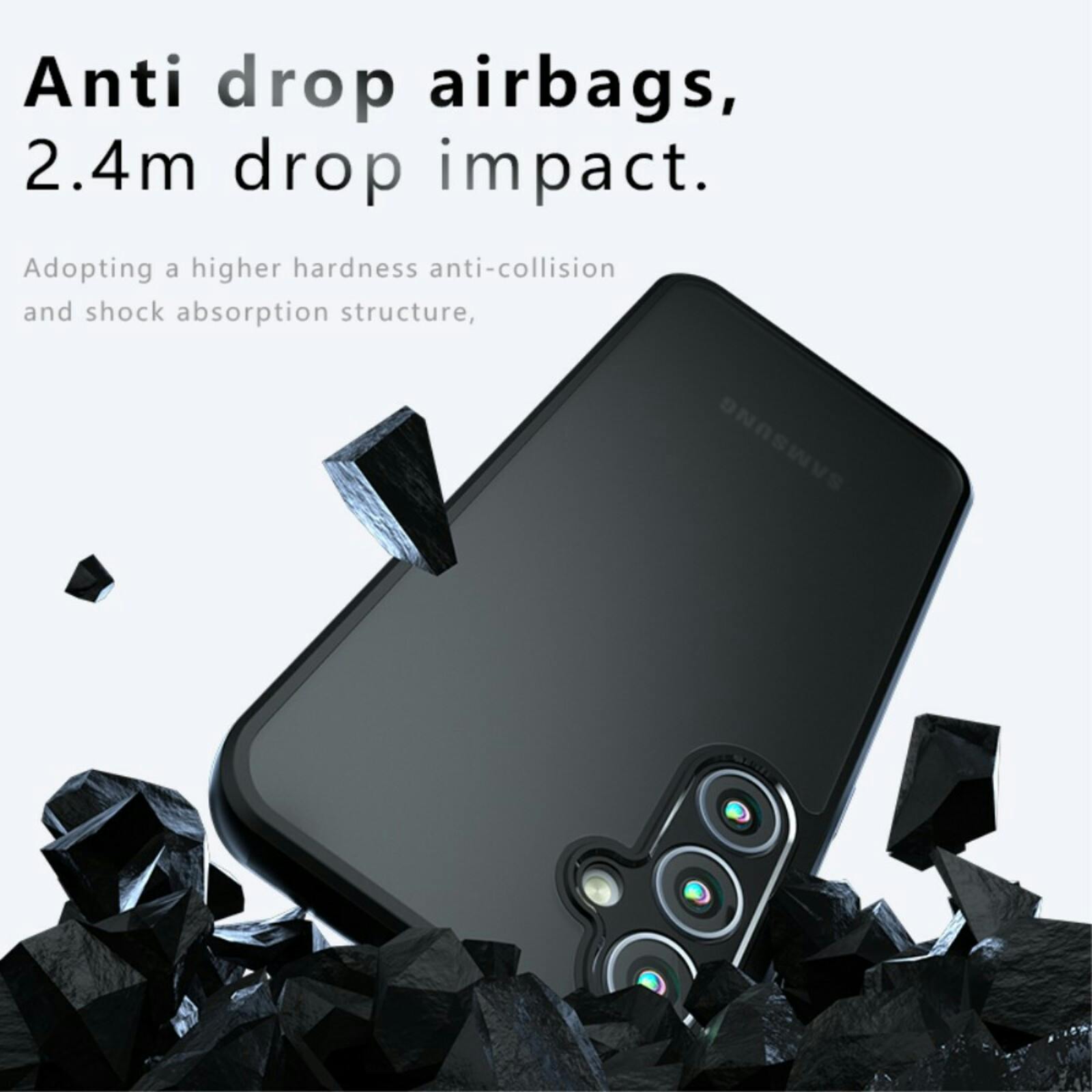 Mocaa Samsung Galaxy S23 FE Slim Anti-Shock Hoesje Zwart