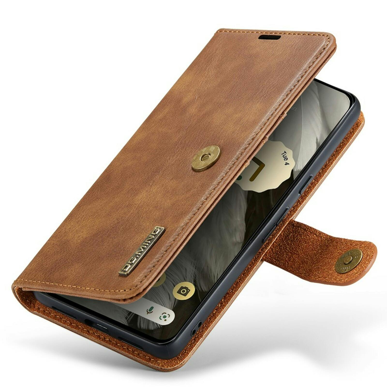 DG.MING Google Pixel 8 Lederen 2-in-1 Wallet Hoesje Bruin