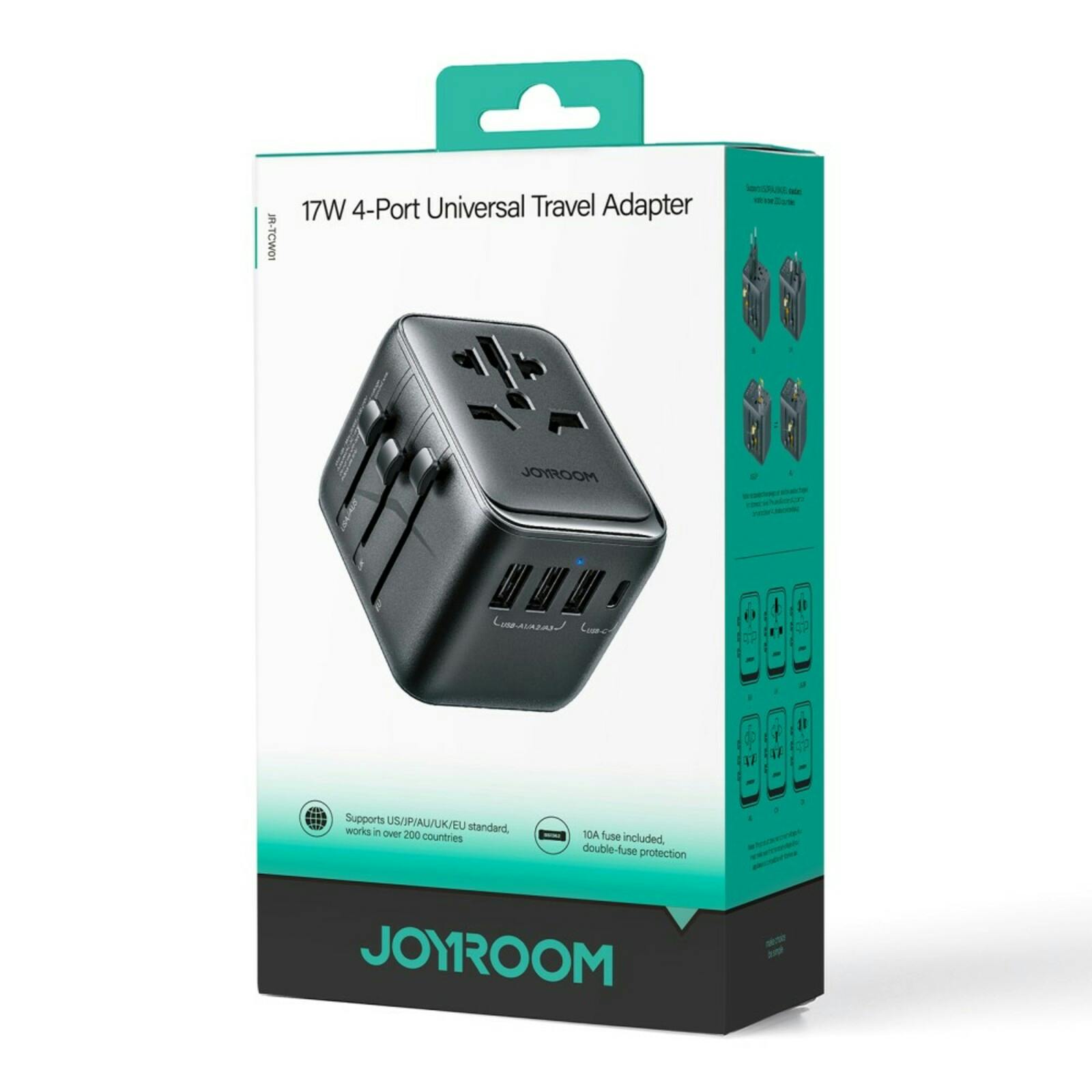 Joyroom Global Travel Adapter 17W Zwart