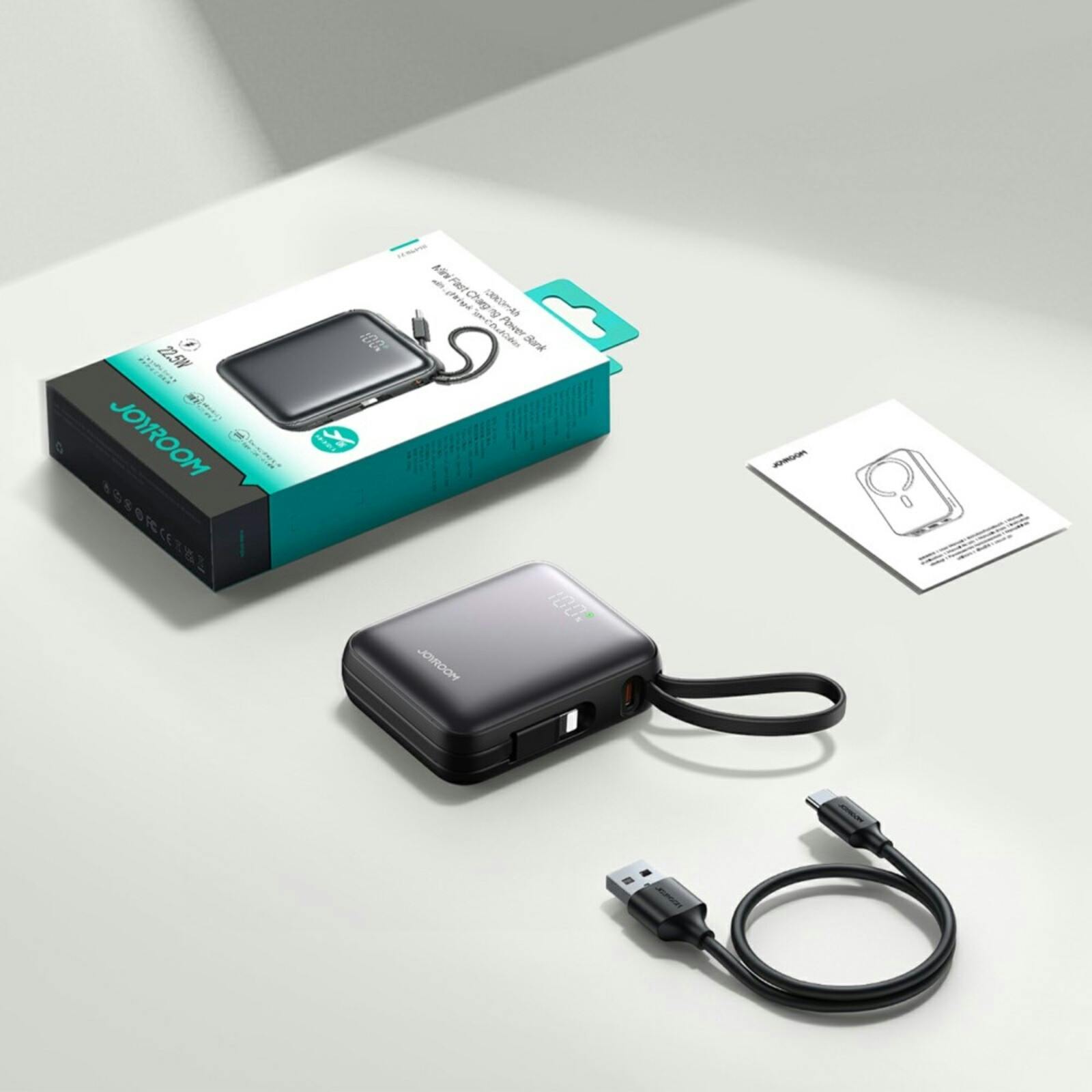 Joyroom 10.000mAh 22.5W Premium Mini Powerbank Zwart 10.000 mAh