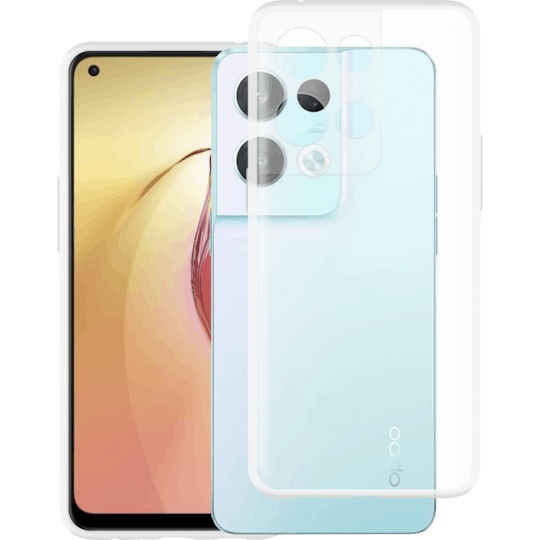 Just in Case OPPO Reno8 Siliconen (TPU) Hoesje Transparant - Voorkant