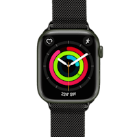 Swipez Apple Watch Milanees Roestvrij Stalen Bandje Zwart - Voorkant