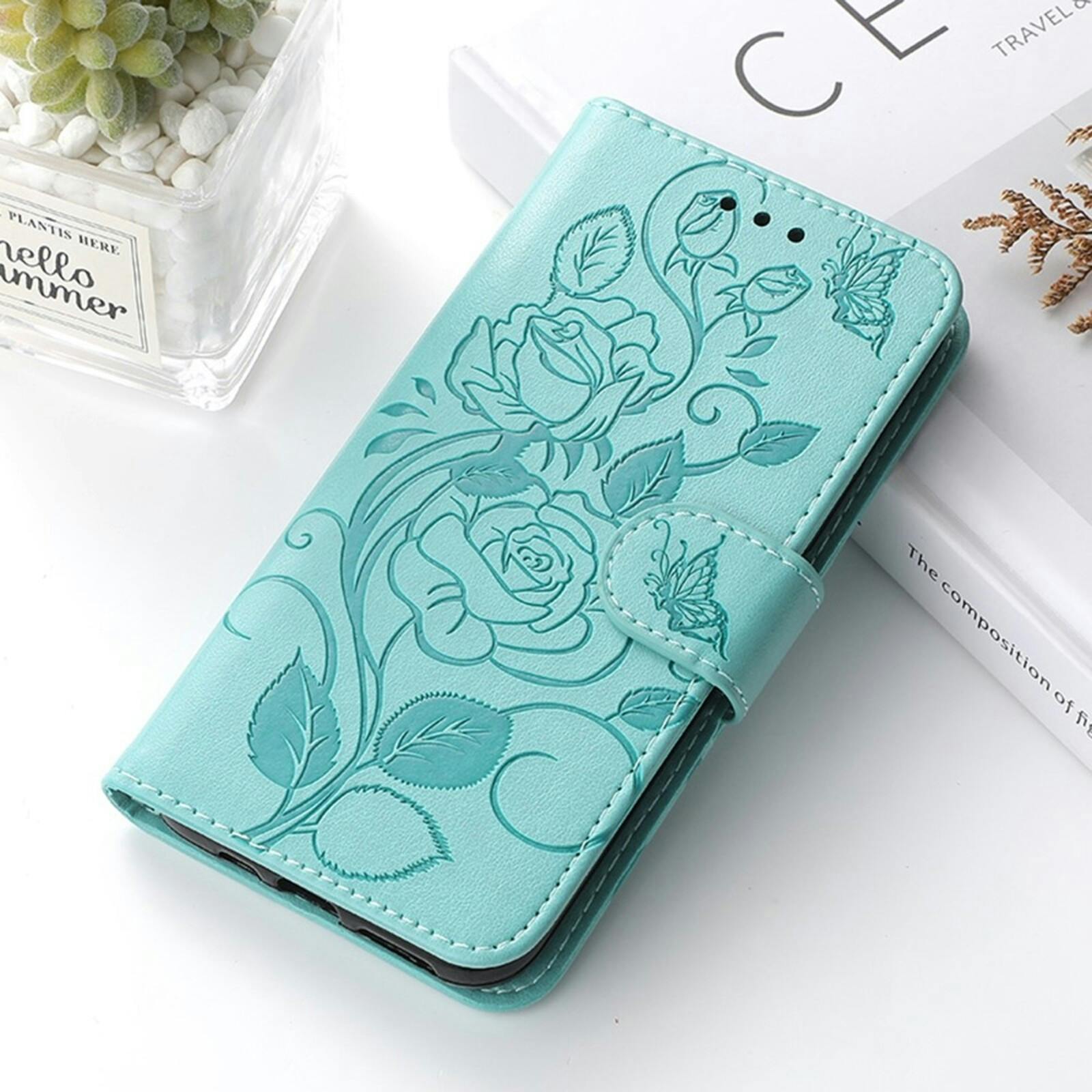 Comfycase Samsung Galaxy A27 Roses Bookcase Hoesje Groen