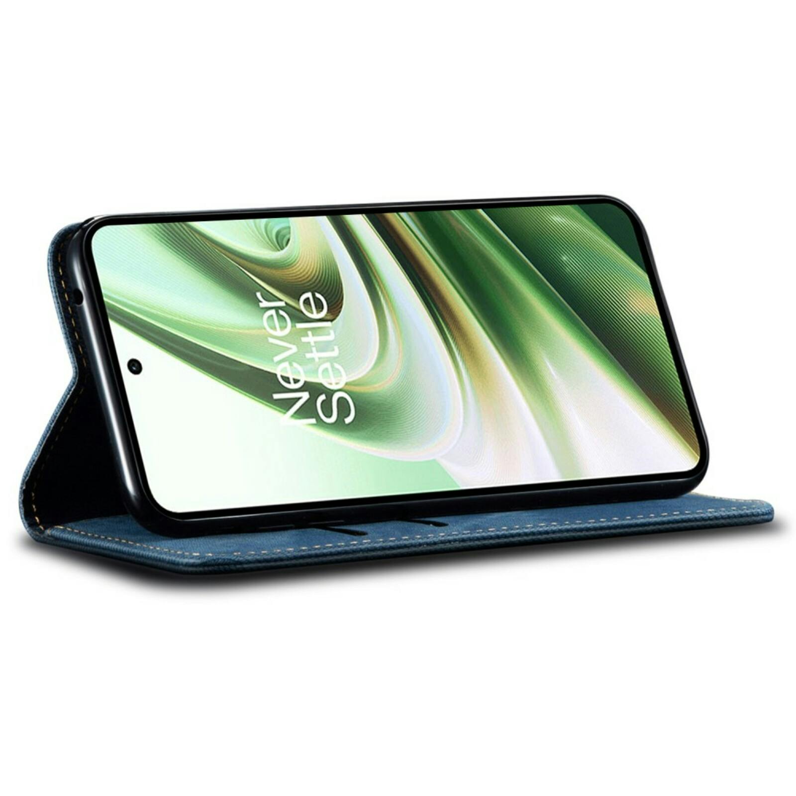 CaseBody OnePlus 12R Denim Bookcase Blauw