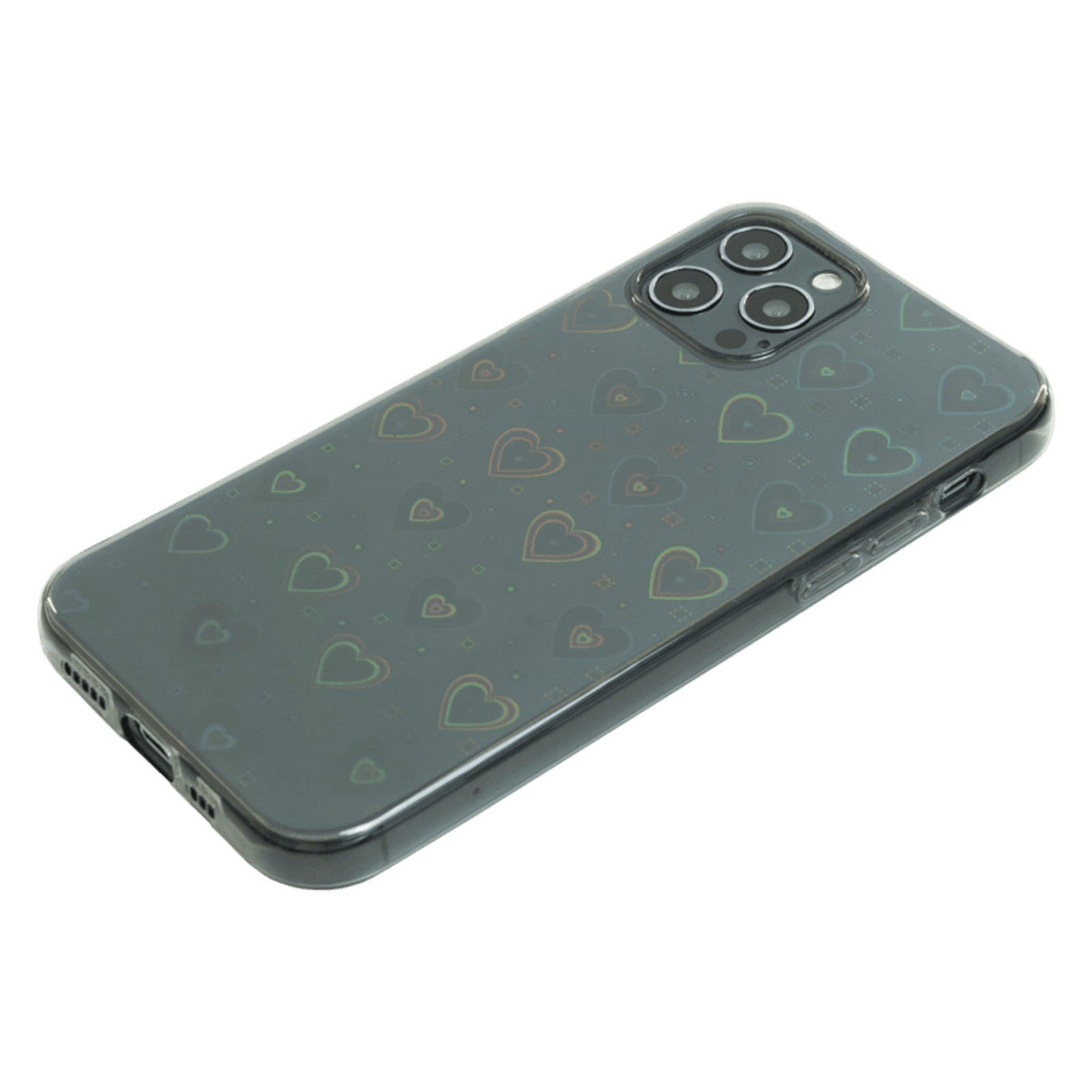 Mocaa iPhone 13 3D Effect Hoesje Hartjes Zwart