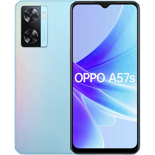OPPO A57s Sky Blue - Voorkant & achterkant