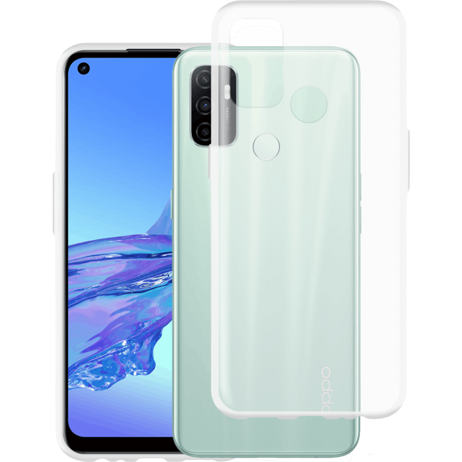 Just in Case OPPO A77 Siliconen (TPU) Hoesje Transparant - Voorkant