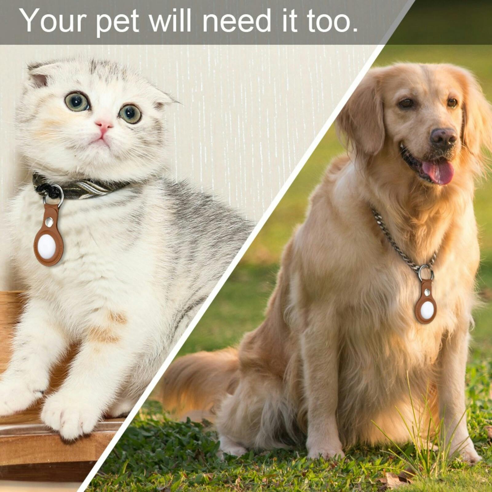 Comfycase AirTag Lederen Sleutelhanger Bruin