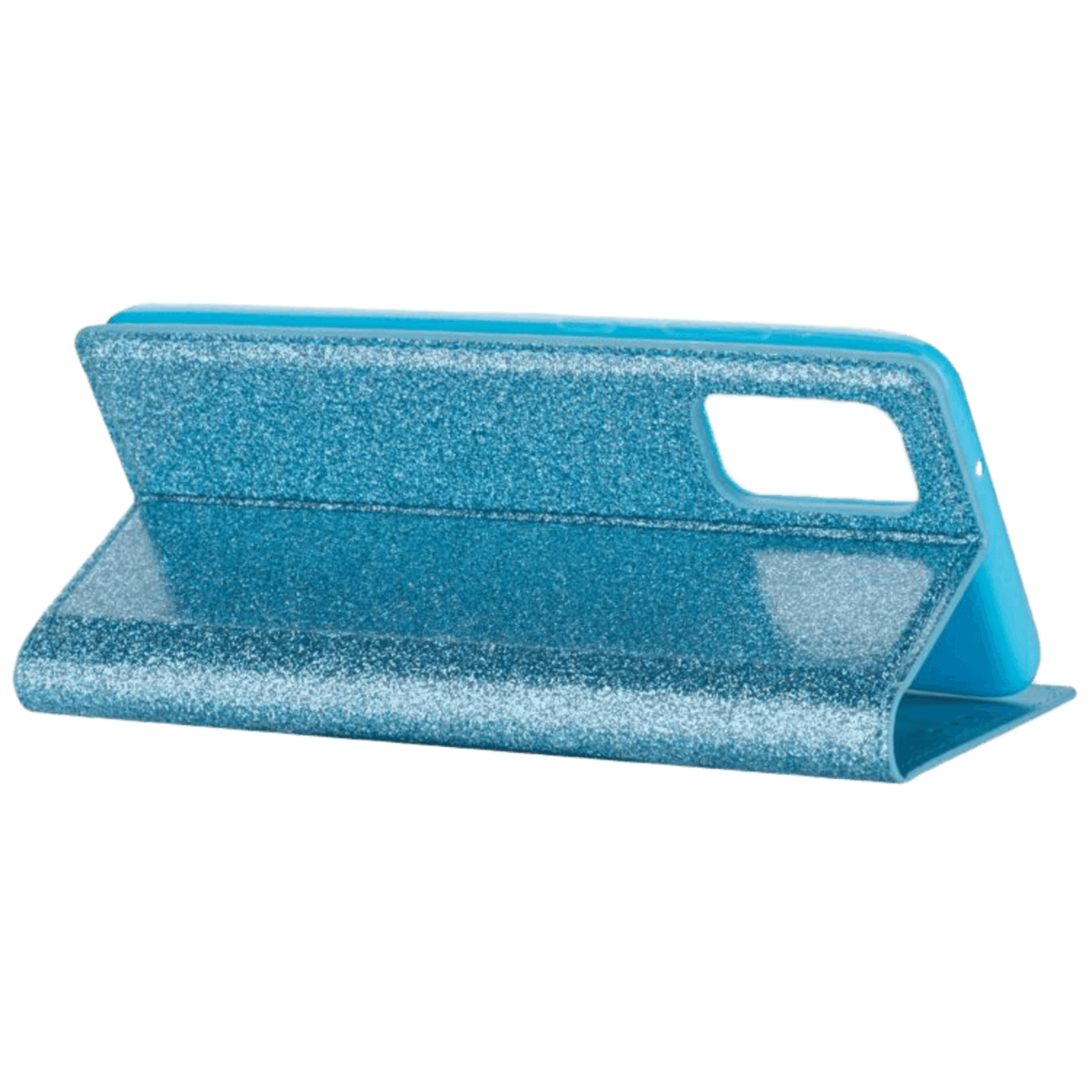 Comfycase Samsung Galaxy A41 Flash Powder Slim-Fit Flipcover Blauw