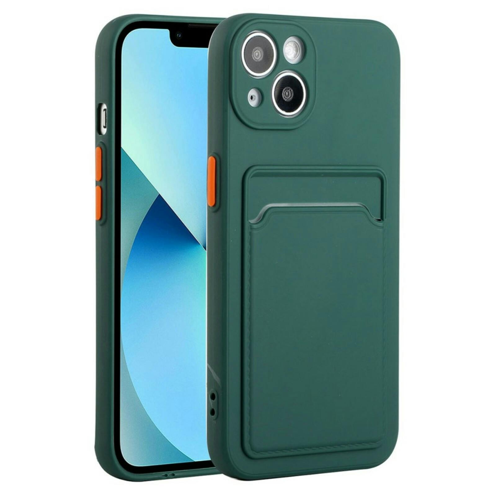 CaseBody Apple iPhone 15 Telefoonhoesje met Kaarthouder Groen